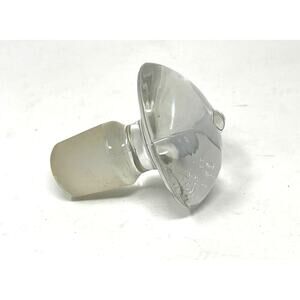 Vintage Glass Mushroom Style Decanter Hand Cut Bottle Stopper Clear 3" Barware